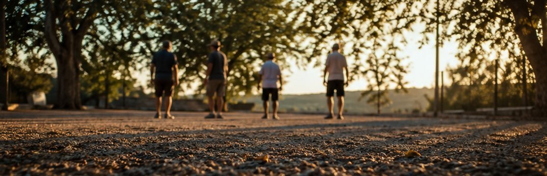 Un terrain de pétanque au soleil